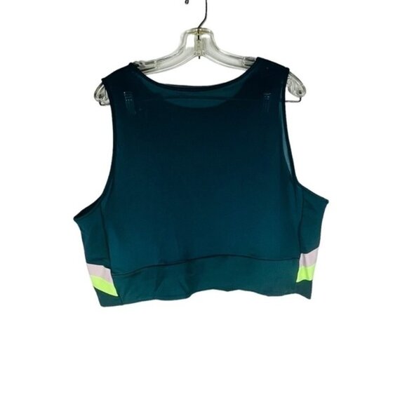 Nike teal color-stripe cropped training tank mesh DH3185-393  Size 3X - Picture 11 of 15